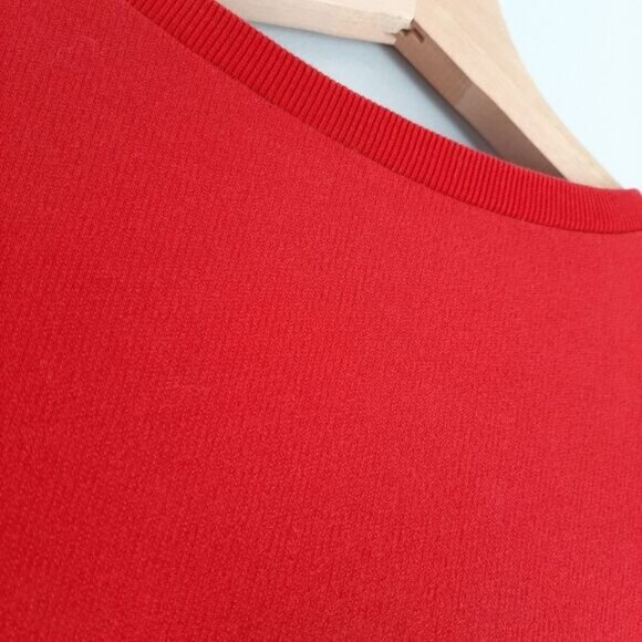 Divided by H&M | 1990 Gold Lion Print Crop Long Slv Crewneck Pullover Top Red M - Picture 14 of 16